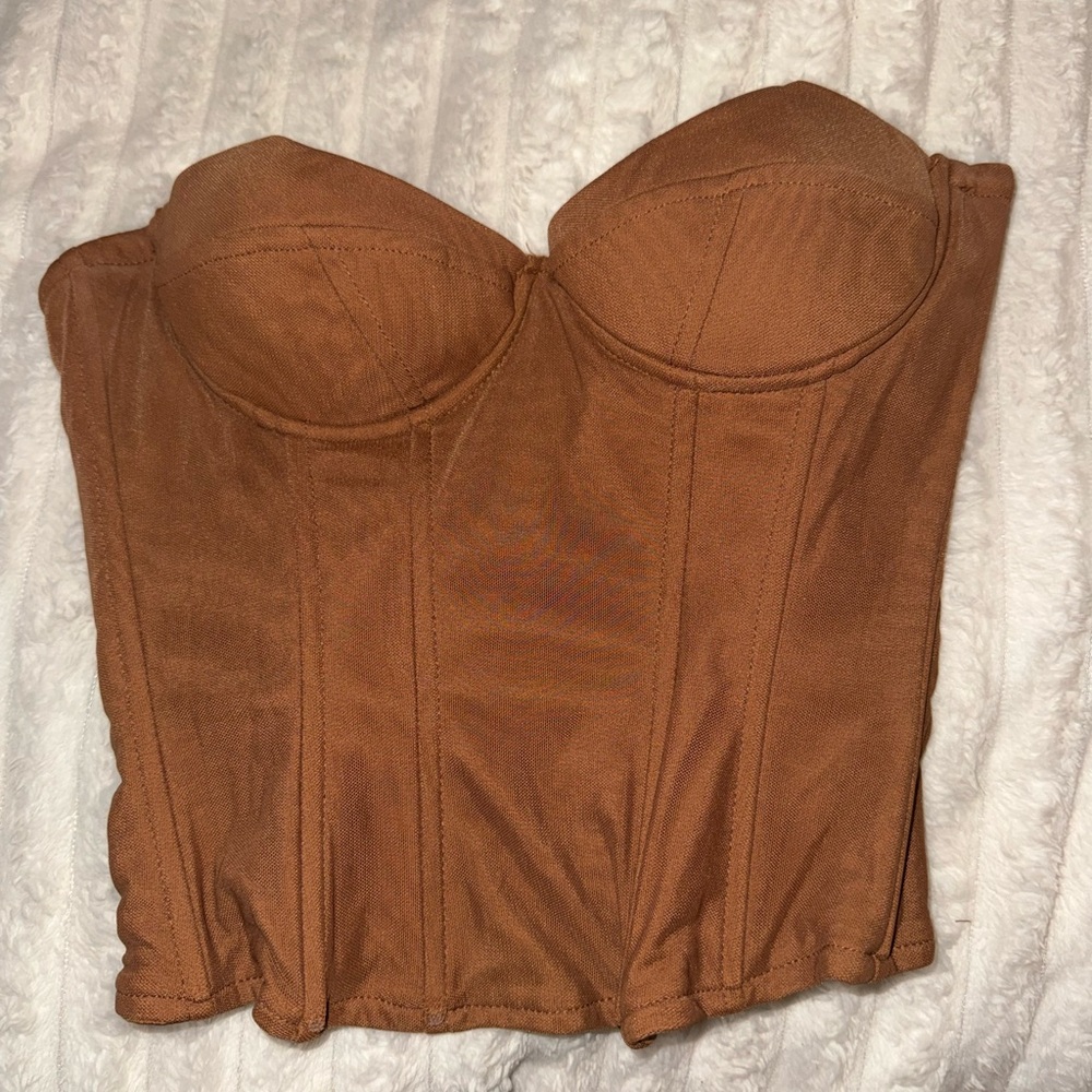 Fashion Nova Brown Corset Top